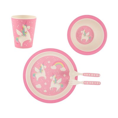 Bamboe eetset unicorns - Sass & Belle