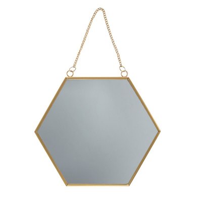 Gouden zeshoekige spiegel - Sass & Belle