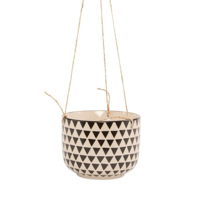 Sass & Belle - Hangpotje Isla met zwarte geometrische vormen