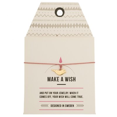 Make A Wish Armband - vogel goud