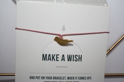 Make A Wish Armband - vogel goud