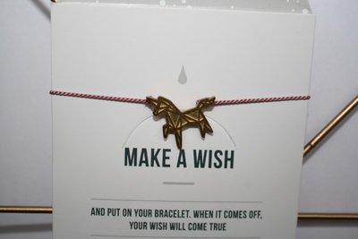 Make A Wish Armband - unicorn goud - Timi of Sweden