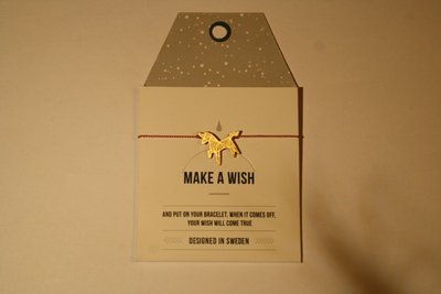 Make A Wish Armband - unicorn goud - Timi of Sweden
