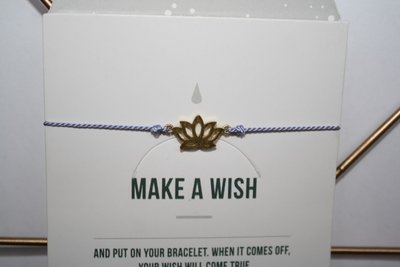Make A Wish Armband - lotus bloem goud - Timi of Sweden