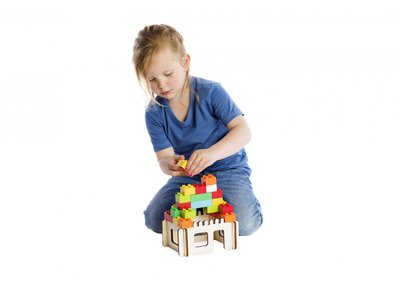 Bouwplaat Huis - grote blokken - Brikkon
