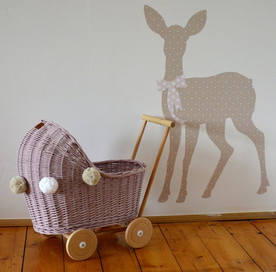 Rieten poppenwagen laag - LiLu
