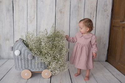Rieten poppenwagen laag - LiLu