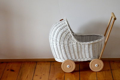 Rieten poppenwagen laag - LiLu
