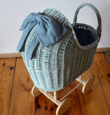Rieten poppenwagen hoog - LiLu