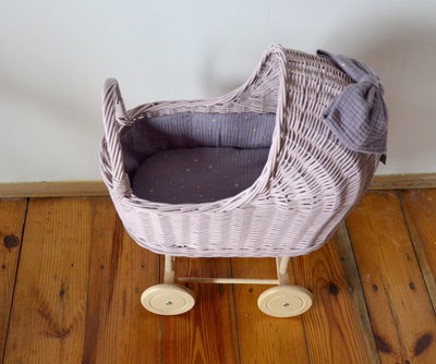 Rieten poppenwagen hoog - LiLu