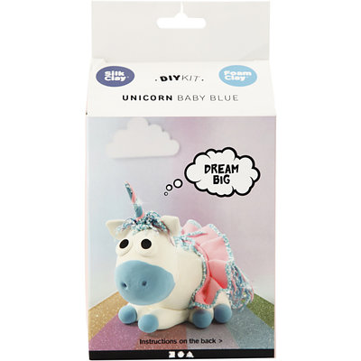 Knutselpakket Foam & Silk Clay Eenhoorn baby Blue boetseren - Creativ Company