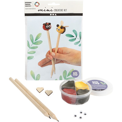 Knutselpakket Silk Clay potlood topper insecten boetseren - Creativ Company
