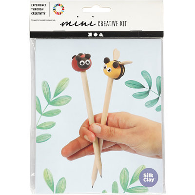 Knutselpakket Silk Clay potlood topper insecten boetseren - Creativ Company