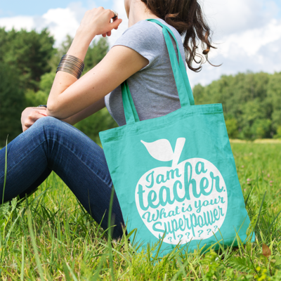 Tas I am a teacher Mint - Studio Inktvis