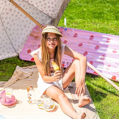 Luchtmatras luxe roze met stippen - Swim Essentials