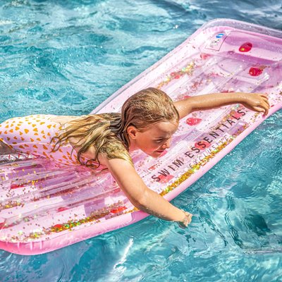 Luchtmatras luxe roze met stippen - Swim Essentials