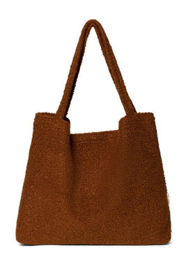 Cacao Bouclé teddy mom-bag