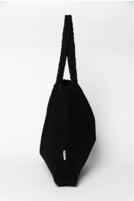 Black Bouclé teddy mom-bag