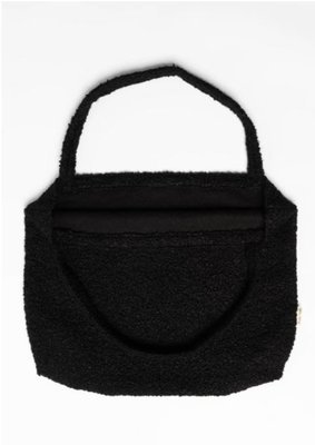 Black Bouclé teddy mom-bag