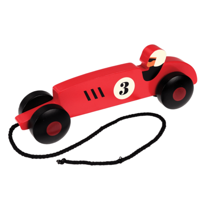 Trekspeeltje vintage houten raceauto - Rex London