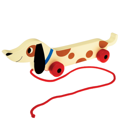 Trekspeeltje houten worstenhond - Rex London