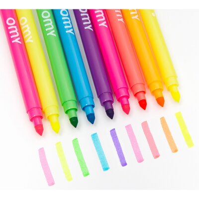 Doos met 9 stiften in felle en neonkleuren - OMY
