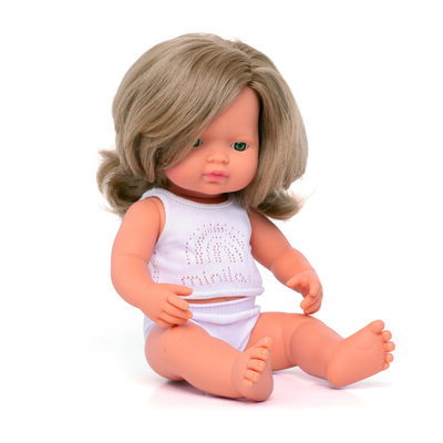Pop Europees meisje met donkerblond haar - Miniland