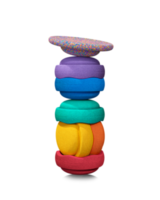 Stapelstenen Rainbow classic 6 +1 Board confetti - Stapelstein