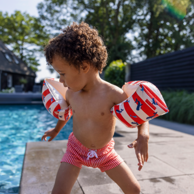 Zwembandjes 2-6 jaar Rood/wit Walvis - Swim Essentials