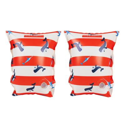 Zwembandjes 2-6 jaar Rood/wit Walvis - Swim Essentials