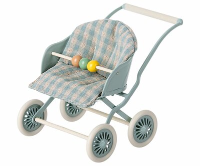Kinderwagen baby muis mint - Maileg