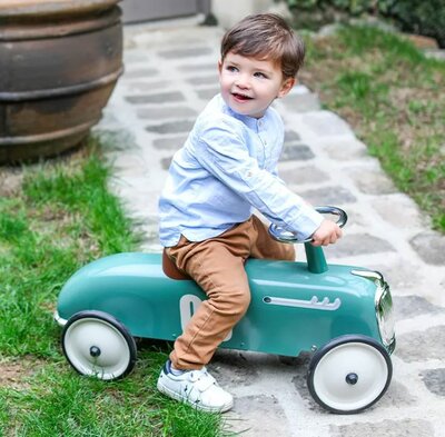 Loopauto Roadster teder groen - Baghera