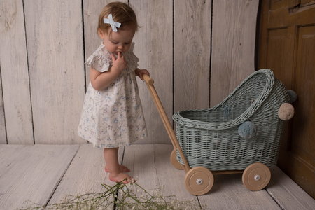 Rieten poppenwagen laag - LiLu