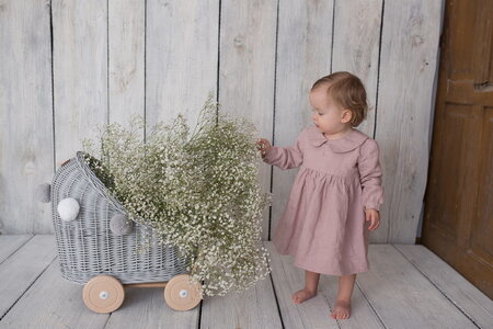 Rieten poppenwagen laag - LiLu