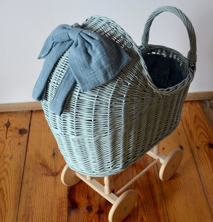 Rieten poppenwagen hoog - LiLu