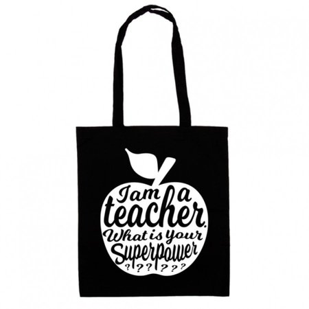 Tas I am a teacher Zwart - Studio Inktvis