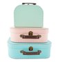 Set van 3 pastelkleurige koffertjes - Sass & Belle
